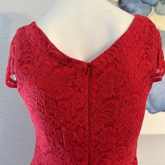 Liz Claiborne Red Lace Dress - Picture 6 of 9